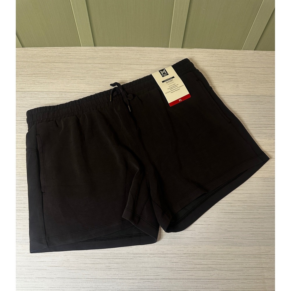 Member's Mark Womens Sandwash Shorts Black Elastic Waist Drawcord XL NWT